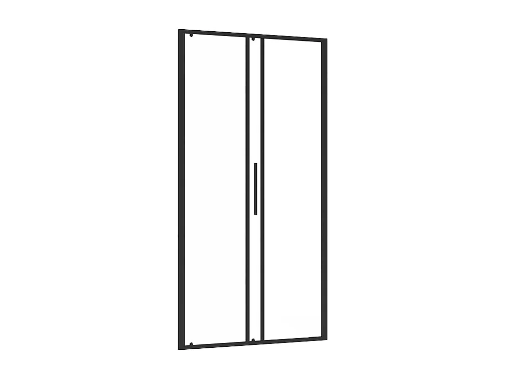 Porte de douche coulissante noir mat style industriel - 100 x 195 cm - TORONI