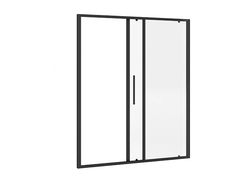 Porte de douche coulissante noir mat style industriel - 160 x 195 cm - TORONI