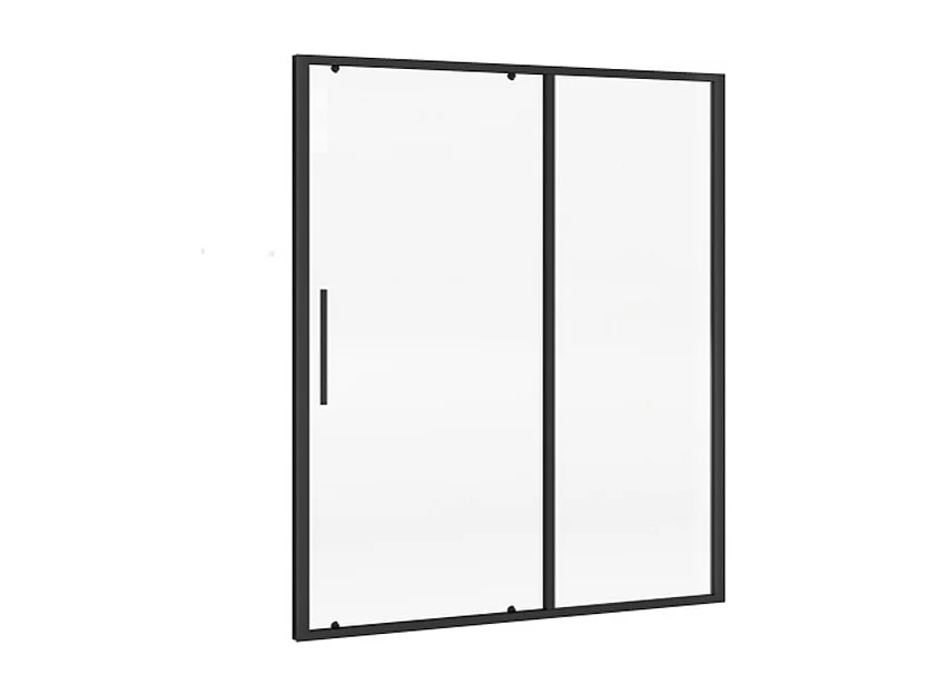 Porte de douche coulissante noir mat style industriel - 160 x 195 cm - TORONI