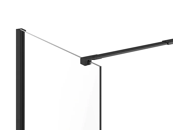 Paroi de douche à l'italienne - Noir mat - Verre 5 mm - 60x200 cm - DAREN