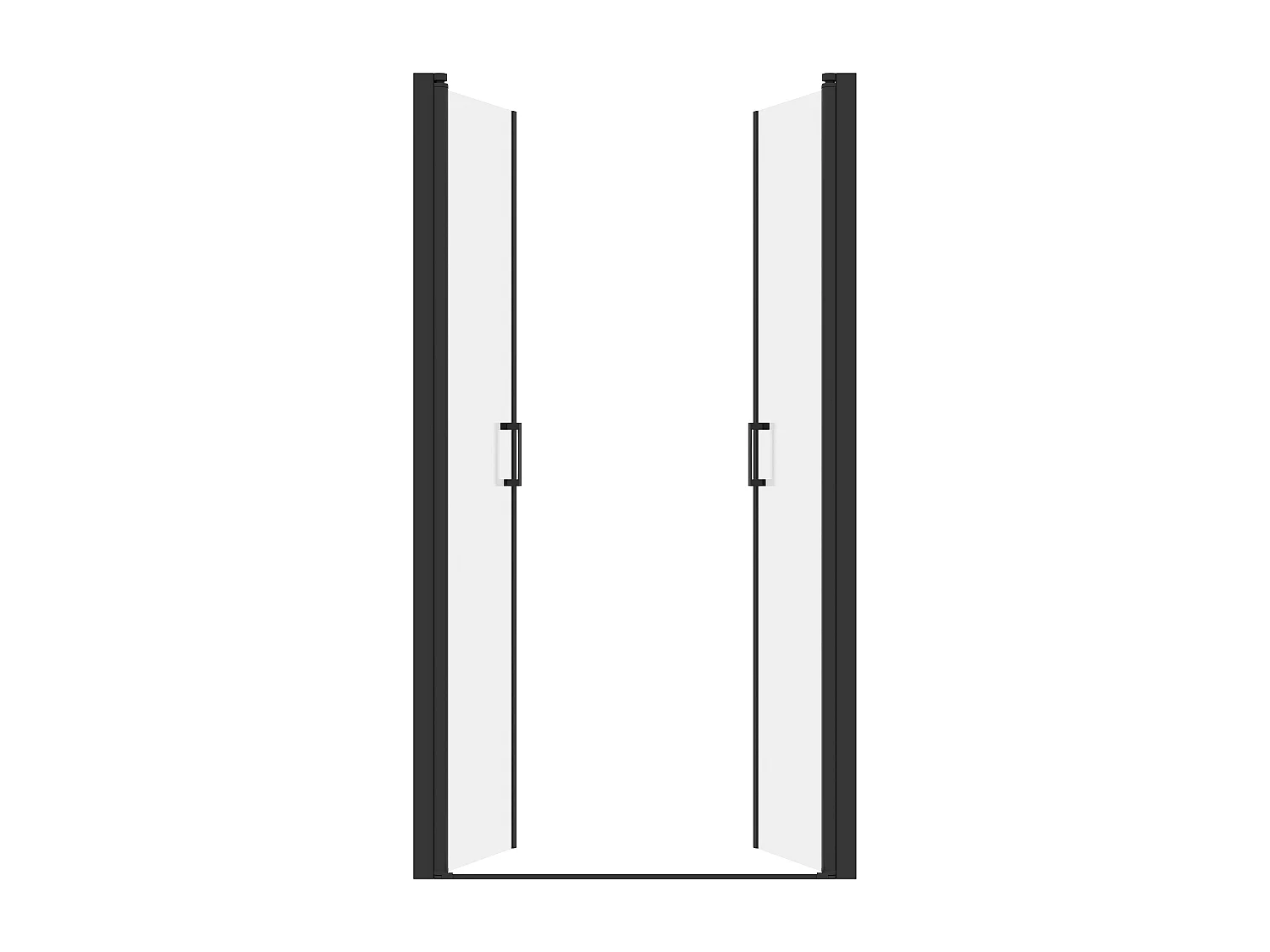 Porte de douche battante - 90 x 195 cm - Noir mat - Verre trempé - SARASOTA