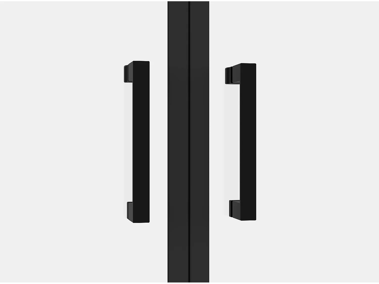 Porte de douche battante - 90 x 195 cm - Noir mat - Verre trempé - SARASOTA