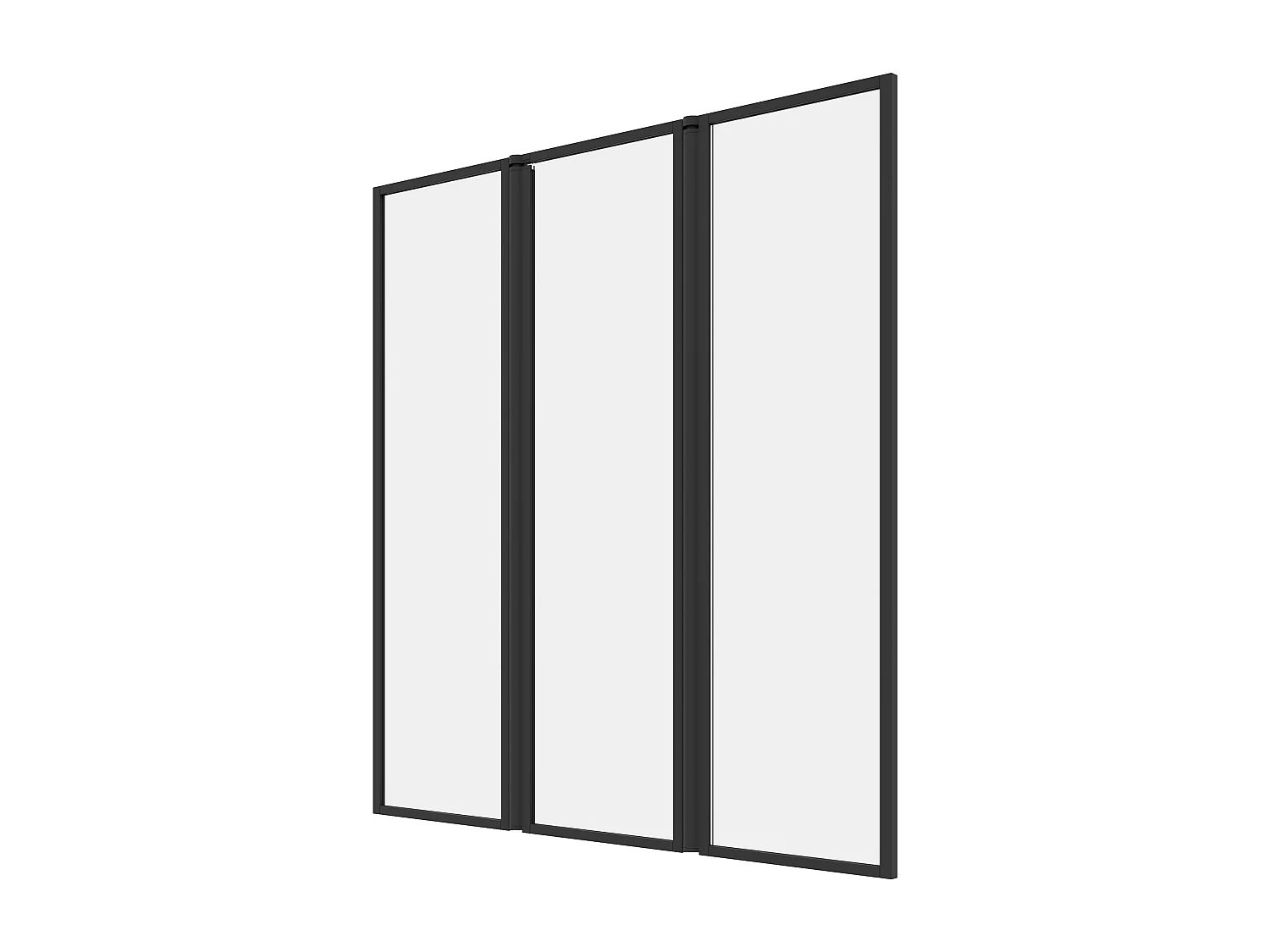 Pare baignoire pliant en métal style atelier - Noir mat - 100 x 140 cm - DISTRICT