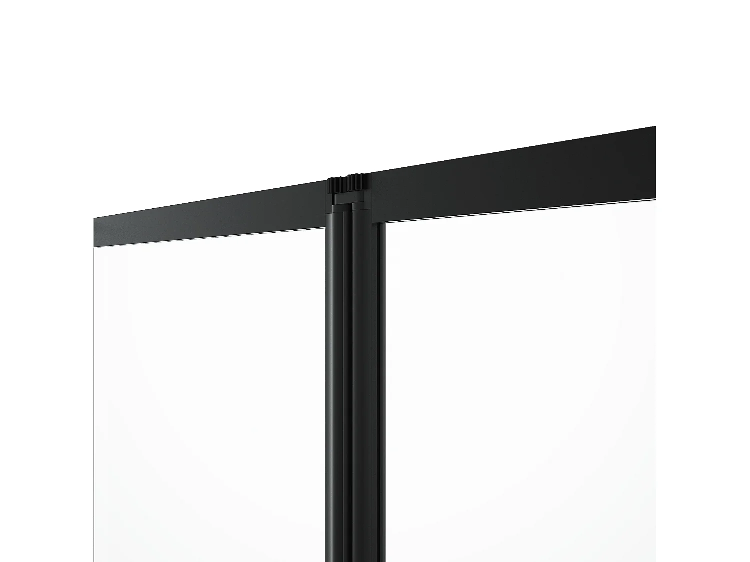 Pare baignoire pliant en métal style atelier - Noir mat - 100 x 140 cm - DISTRICT