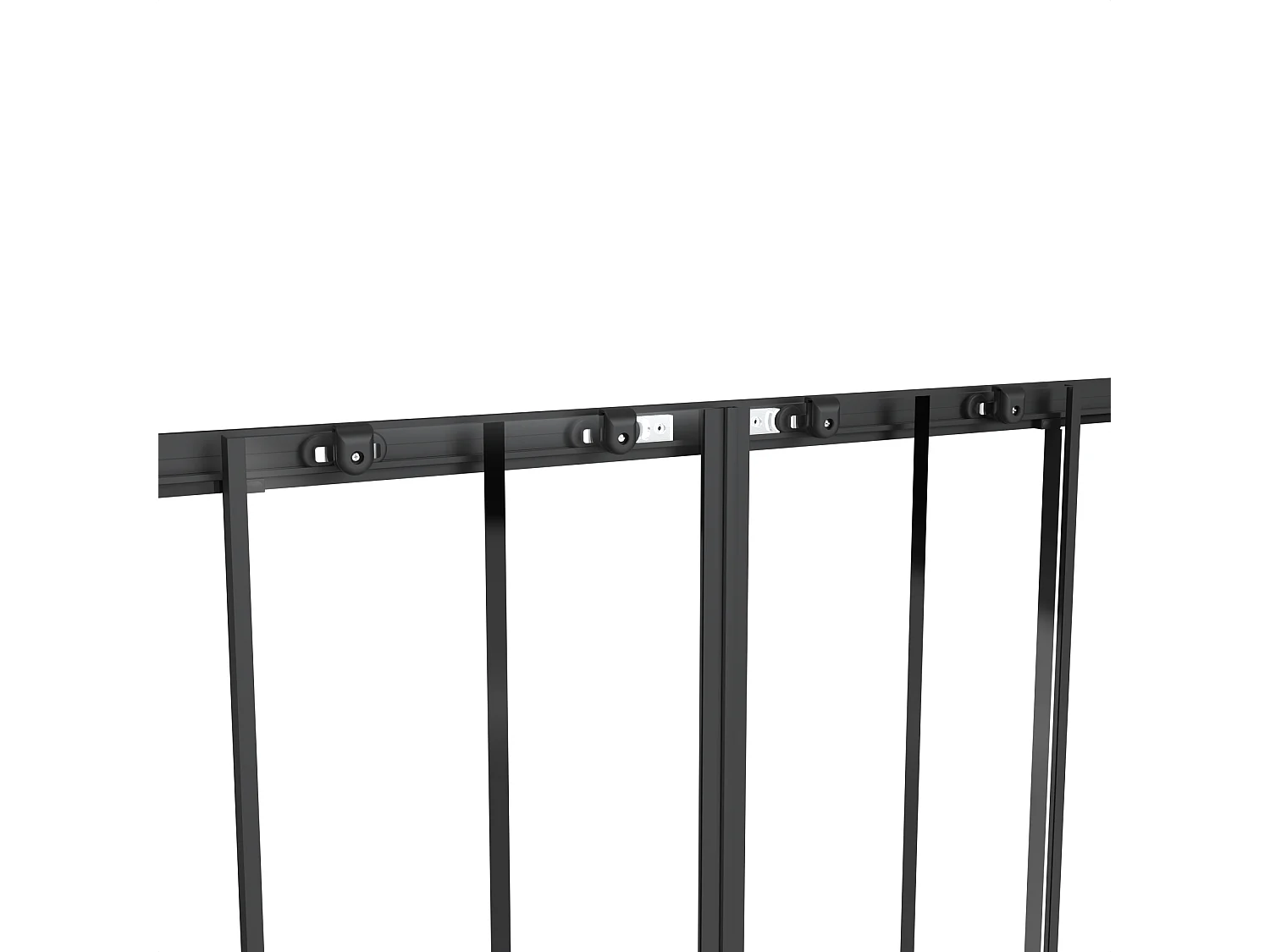 Porte de douche coulissante double en métal noir mat - Verre anti-calcaire - 120 x 195 cm - BAVIODA