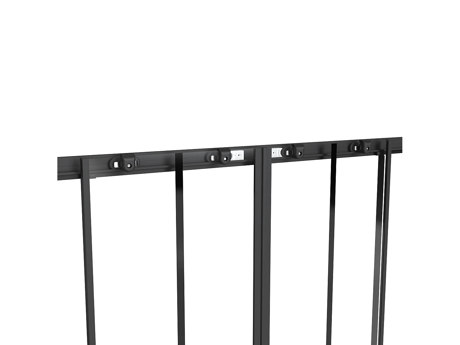 Porta doccia scorrevole doppia in metallo nero opaco - Vetro anticalcare - 120 x 195 cm - BAVIODA