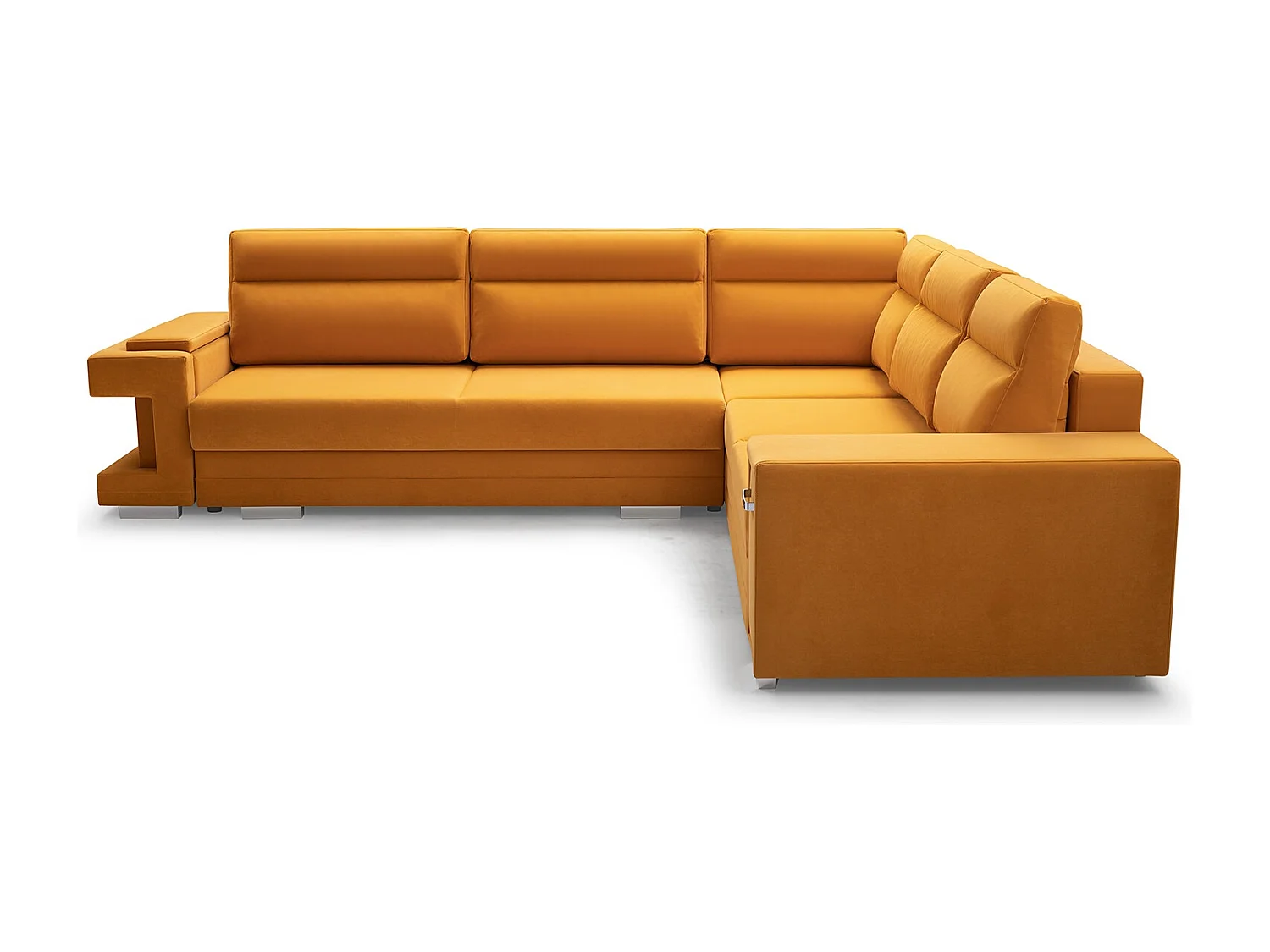 Ecksofa A2 Mit Schlaffunktion Und Bettkasten, Schlafsofa Mit Stauraum, Anpassbare Seiten, Modernes Design Rechte Seite, 305x272x90 cm, BEIGE