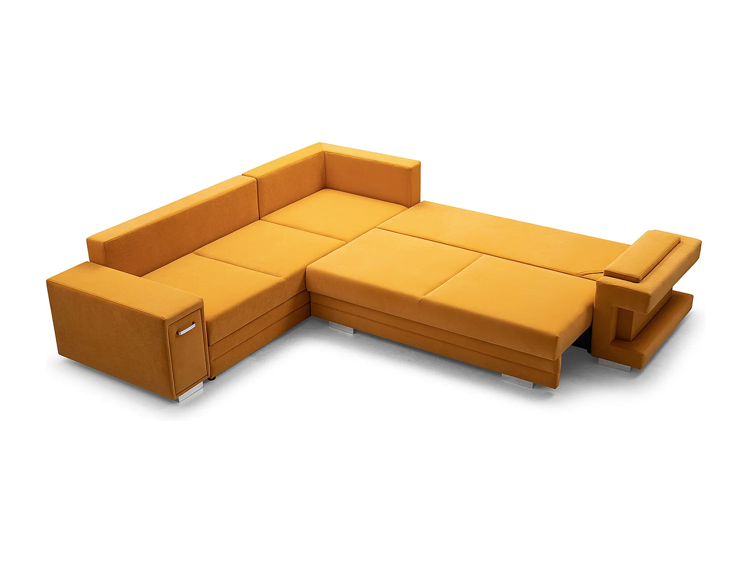 Ecksofa A2 Mit Schlaffunktion Und Bettkasten, Schlafsofa Mit Stauraum, Anpassbare Seiten, Modernes Design Linke Seite, 305x272x90 cm, BEIGE