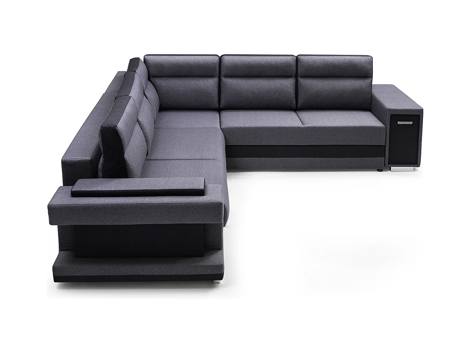 Ecksofa A2 Mit Schlaffunktion Und Bettkasten, Schlafsofa Mit Stauraum, Anpassbare Seiten, Modernes Design Linke Seite, 305x272x90 cm, HELLGRAU