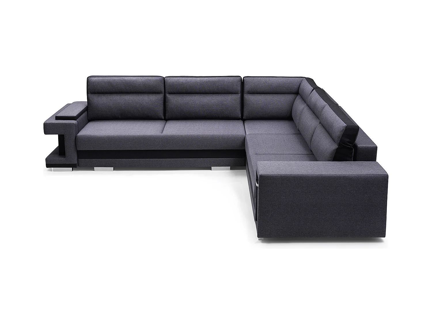 Ecksofa A2 Mit Schlaffunktion Und Bettkasten, Schlafsofa Mit Stauraum, Anpassbare Seiten, Modernes Design Linke Seite, 305x272x90 cm, HELLGRAU