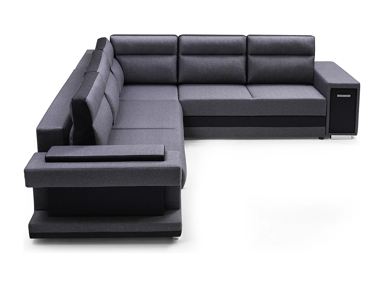 Ecksofa A2 Mit Schlaffunktion Und Bettkasten, Schlafsofa Mit Stauraum, Anpassbare Seiten, Modernes Design Linke Seite, 305x272x90 cm, HELLGRAU