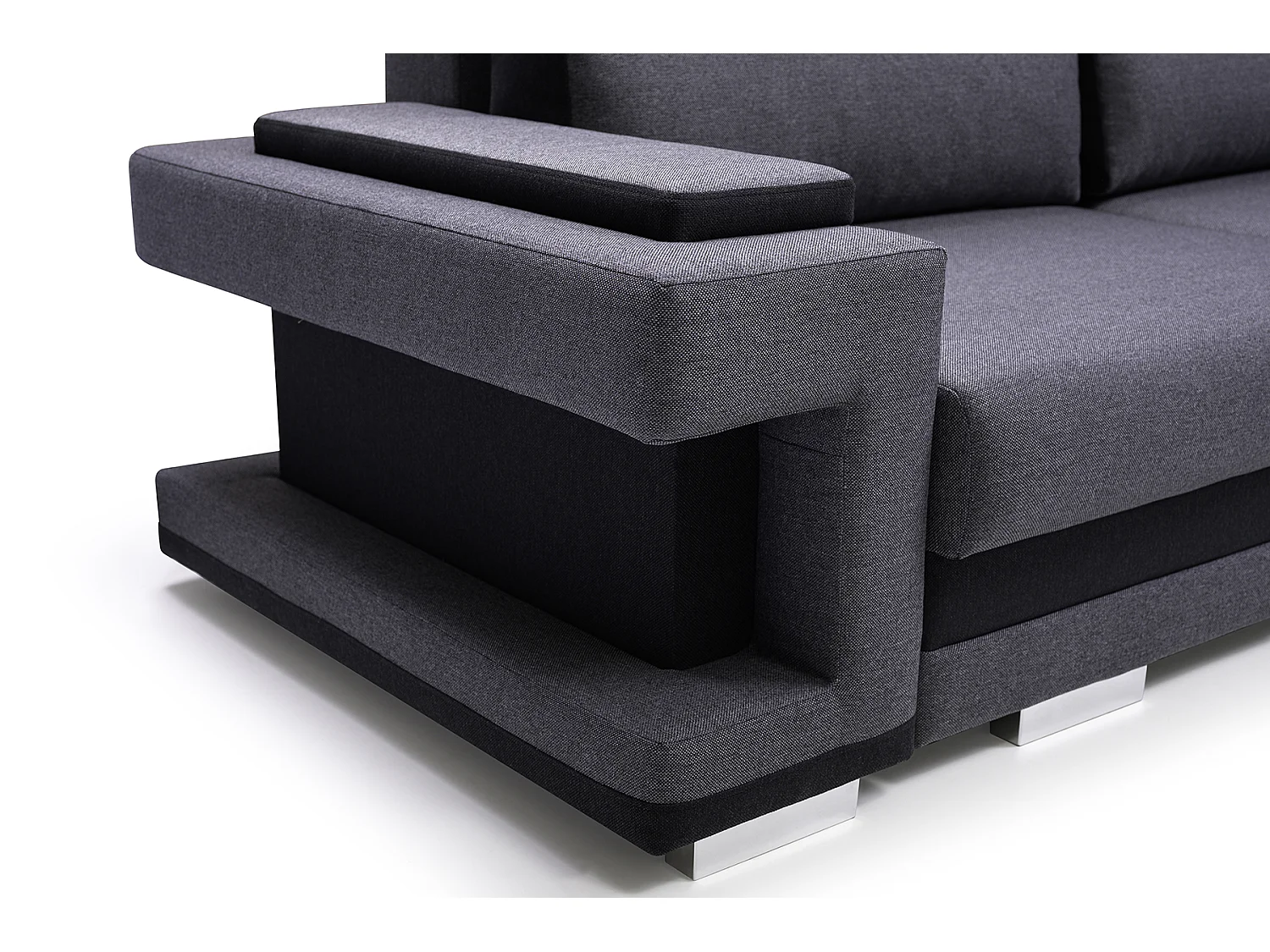 Ecksofa A2 Mit Schlaffunktion Und Bettkasten, Schlafsofa Mit Stauraum, Anpassbare Seiten, Modernes Design Linke Seite, 305x272x90 cm, HELLGRAU