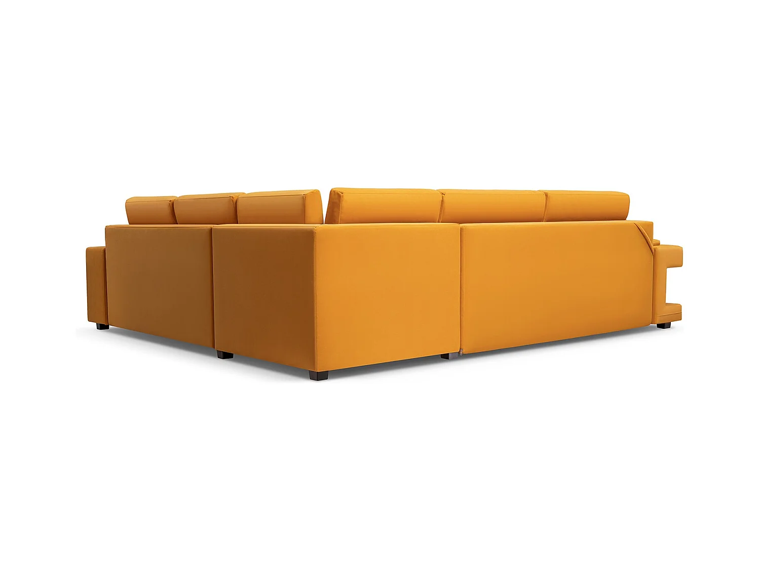 Ecksofa A2 Mit Schlaffunktion Und Bettkasten, Schlafsofa Mit Stauraum, Anpassbare Seiten, Modernes Design Rechte Seite, 305x272x90 cm, GOLD