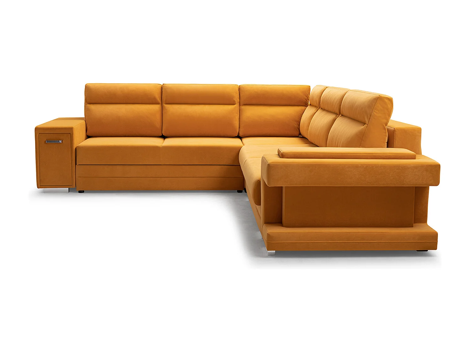 Ecksofa A2 Mit Schlaffunktion Und Bettkasten, Schlafsofa Mit Stauraum, Anpassbare Seiten, Modernes Design Linke Seite, 305x272x90 cm, GOLD