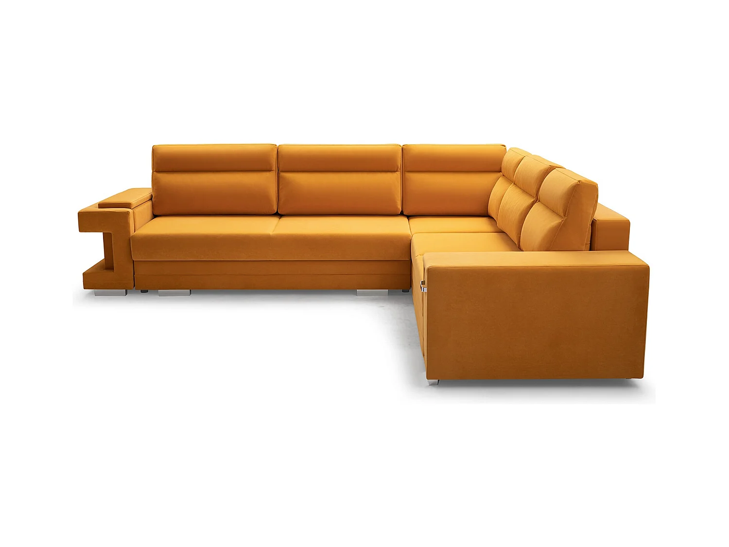 Ecksofa A2 Mit Schlaffunktion Und Bettkasten, Schlafsofa Mit Stauraum, Anpassbare Seiten, Modernes Design Rechte Seite, 305x272x90 cm, GRAFIT