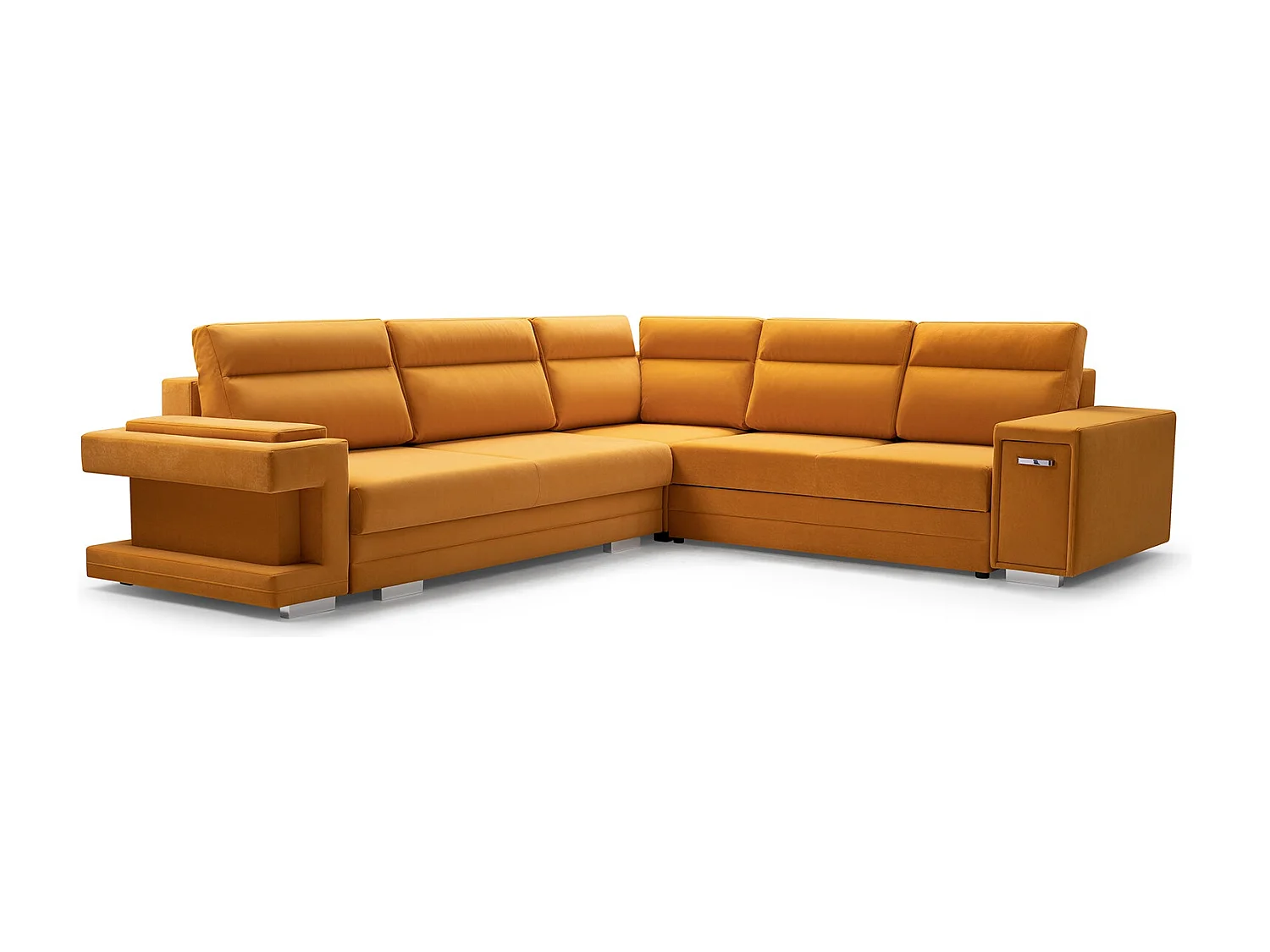 Ecksofa A2 Mit Schlaffunktion Und Bettkasten, Schlafsofa Mit Stauraum, Anpassbare Seiten, Modernes Design Rechte Seite, 305x272x90 cm, GRAFIT