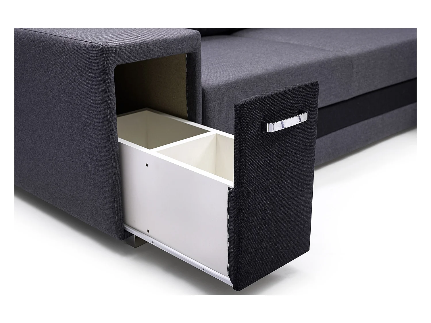 Ecksofa A2 Mit Schlaffunktion Und Bettkasten, Schlafsofa Mit Stauraum, Anpassbare Seiten, Modernes Design Rechte Seite, 305x272x90 cm, HELLGRAU