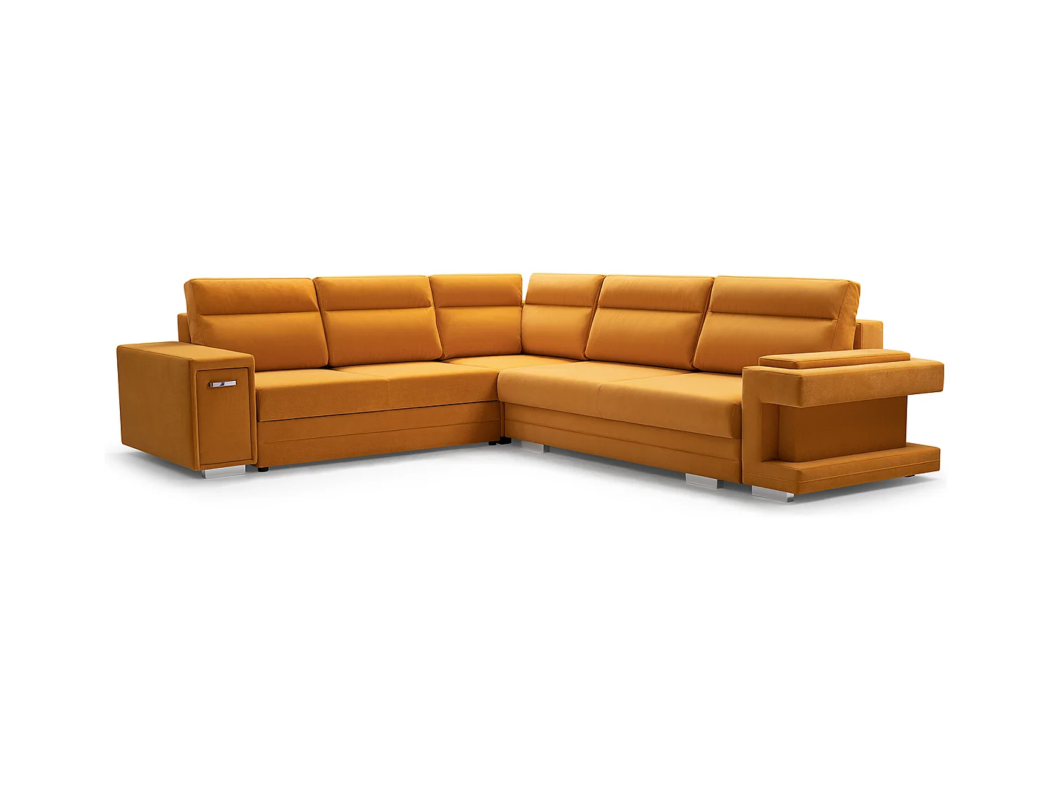 Ecksofa A2 Mit Schlaffunktion Und Bettkasten, Schlafsofa Mit Stauraum, Anpassbare Seiten, Modernes Design Linke Seite, 305x272x90 cm, GRAFIT