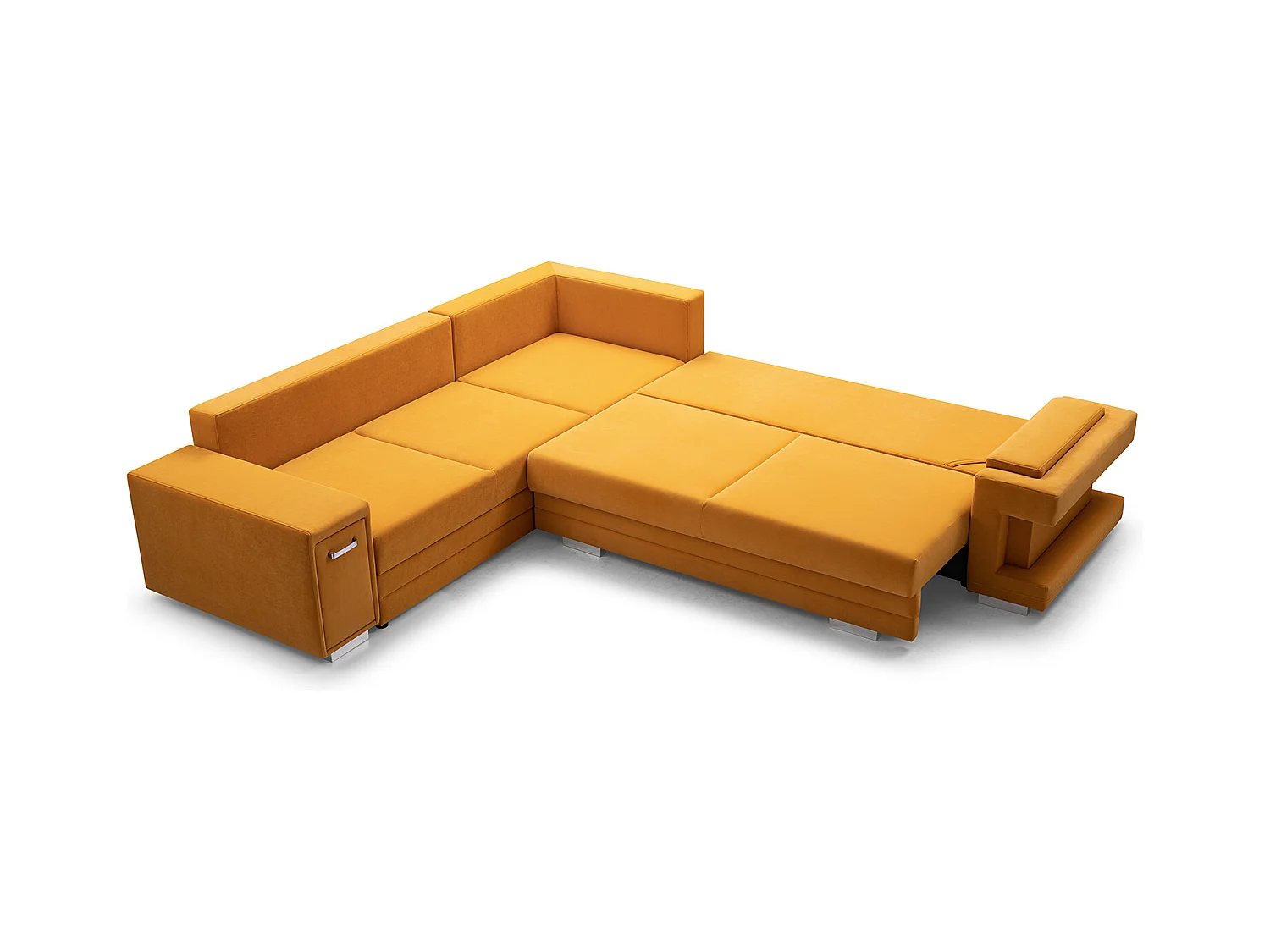 Ecksofa A2 Mit Schlaffunktion Und Bettkasten, Schlafsofa Mit Stauraum, Anpassbare Seiten, Modernes Design Linke Seite, 305x272x90 cm, GRAFIT