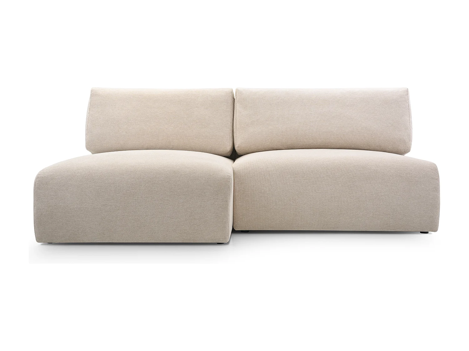 Ecksofa MILENA mit Schlaffunktion, Bettkasten & ARAGON-Stoff – 223x150x95 cm – Links Beige