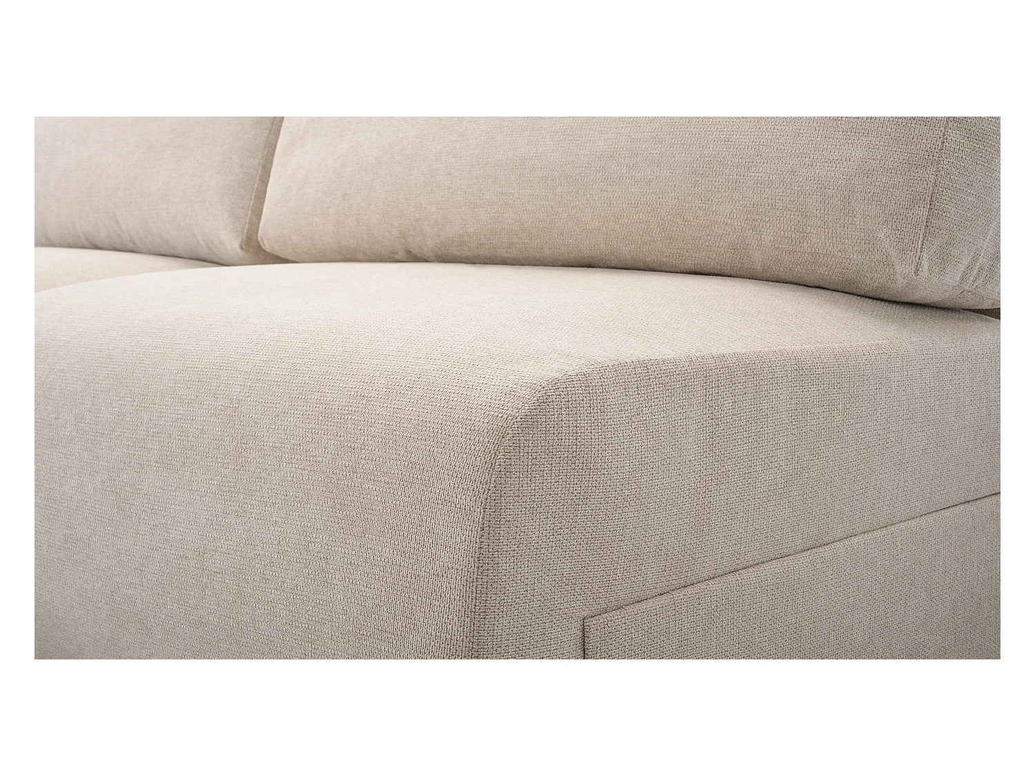 Ecksofa MILENA mit Schlaffunktion, Bettkasten & ARAGON-Stoff – 223x150x95 cm – Links Grau