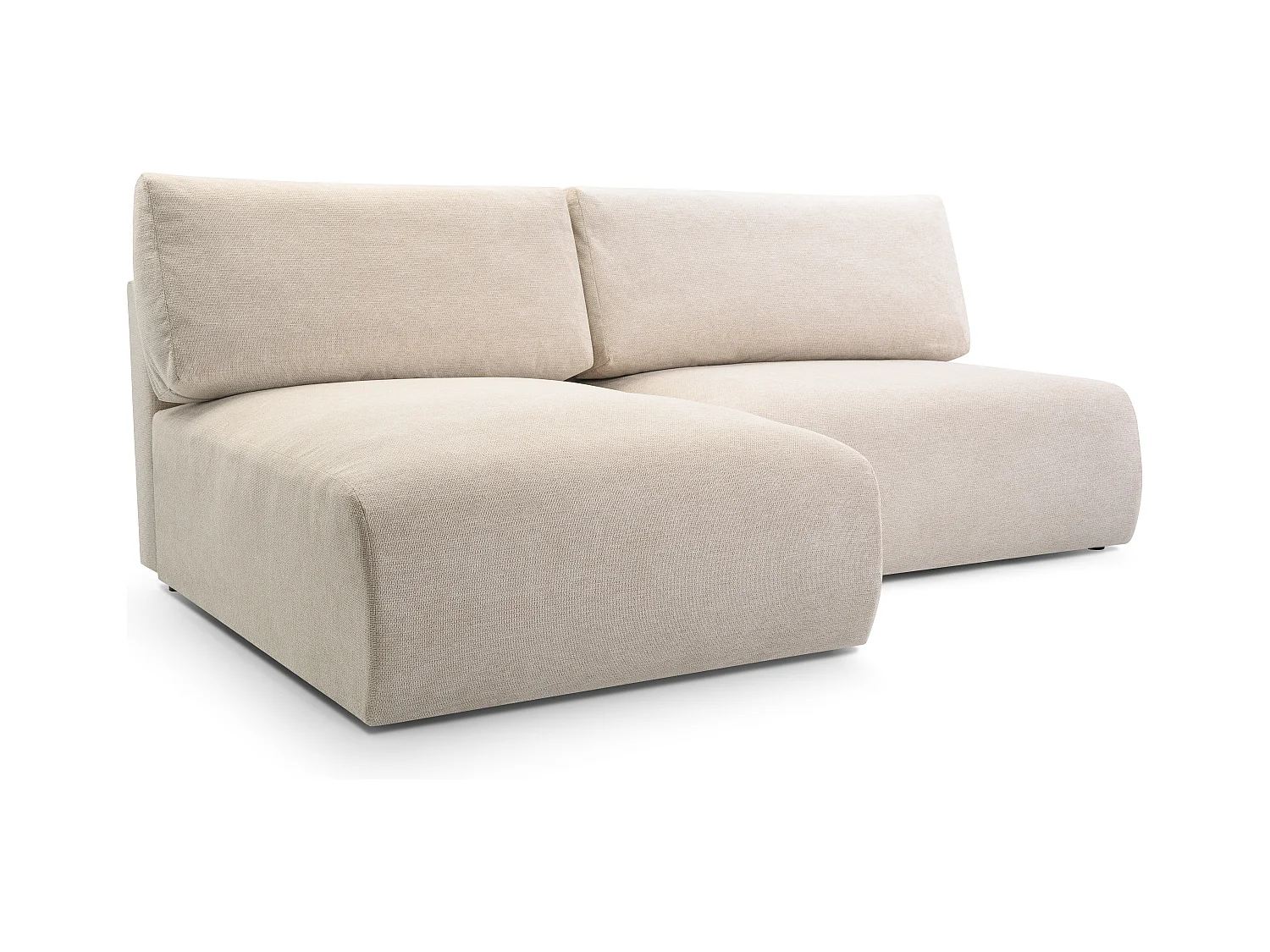 Ecksofa MILENA mit Schlaffunktion, Bettkasten & ARAGON-Stoff – 223x150x95 cm – Links Grau