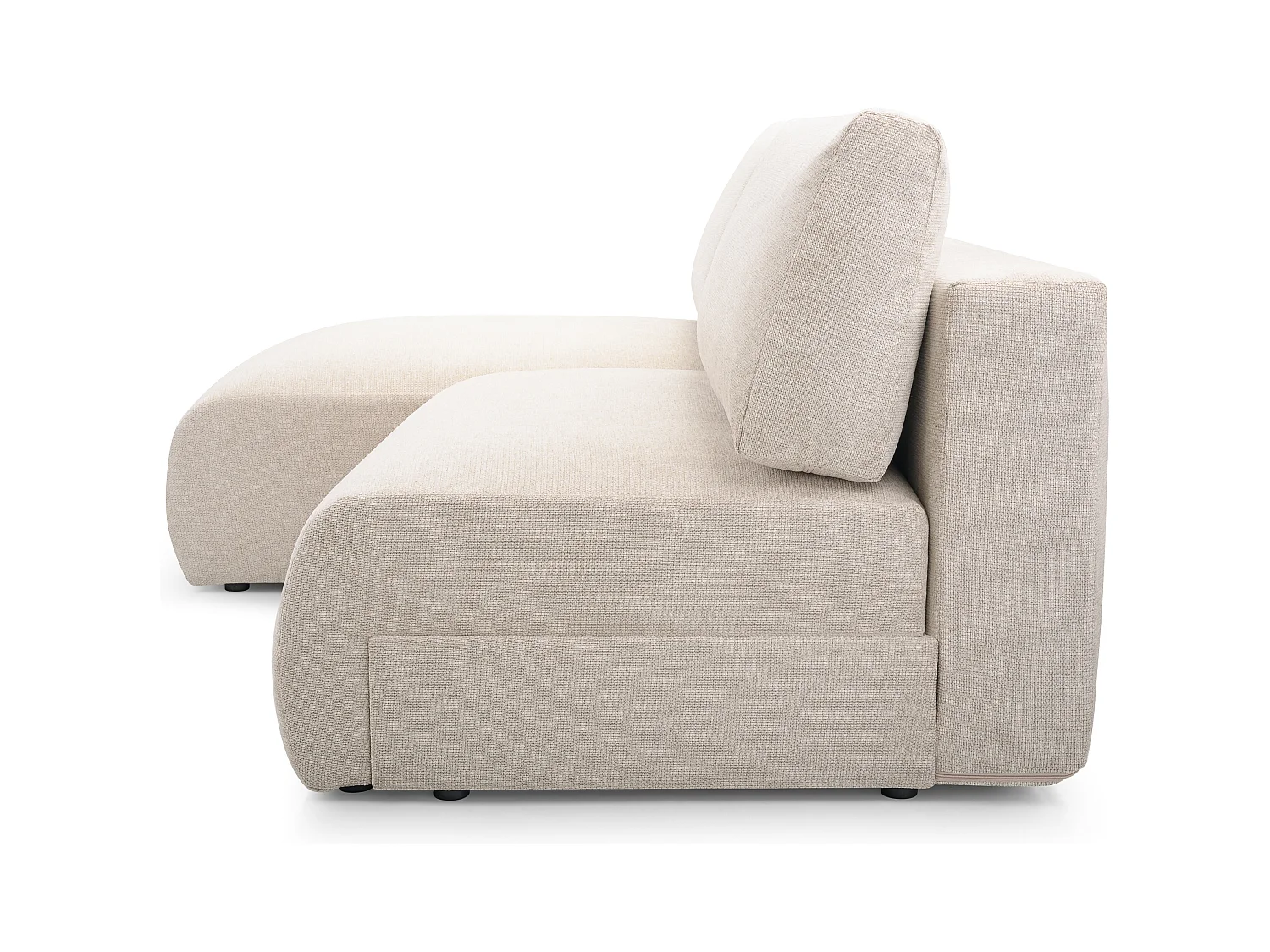 Ecksofa MILENA mit Schlaffunktion, Bettkasten & ARAGON-Stoff – 223x150x95 cm – Links Grau