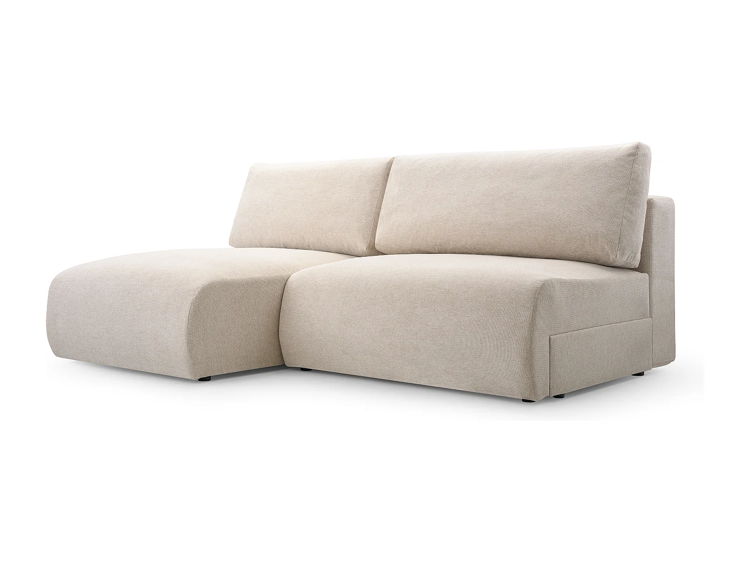 Narożnik MILENA z funkcją spania, pojemnikiem i hydrofobową tkaniną ARAGON – sofa 223x150x95 cm – lewy, szary
