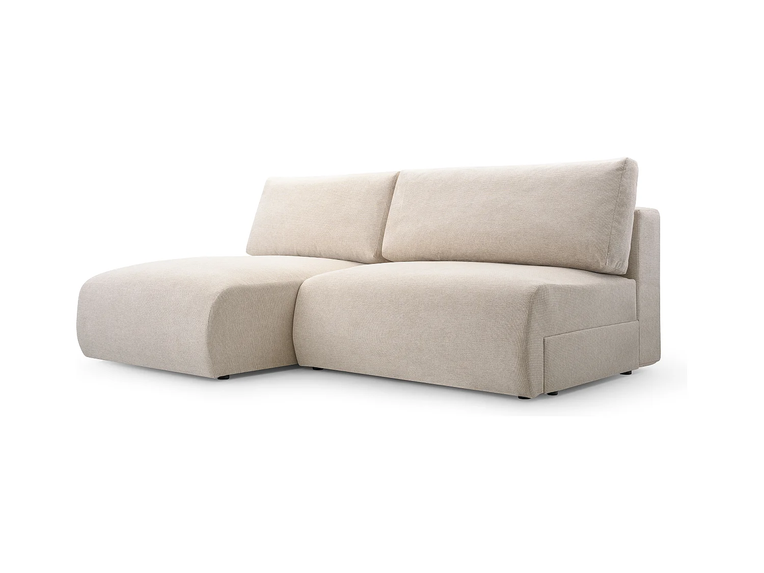 Ecksofa MILENA mit Schlaffunktion, Bettkasten & ARAGON-Stoff – 223x150x95 cm – Links Grün