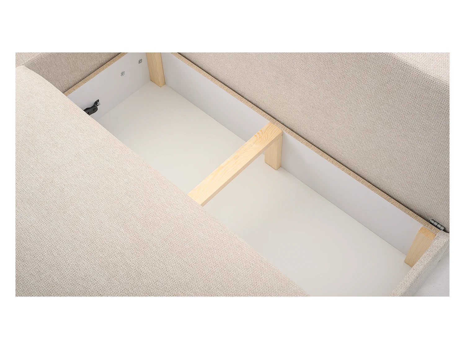 Ecksofa MILENA mit Schlaffunktion, Bettkasten & ARAGON-Stoff – 223x150x95 cm – Links Grün