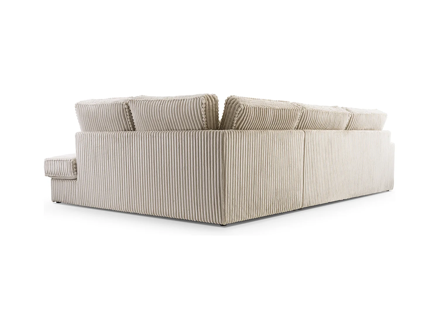 Hochwertiges Ecksofa - Modernes Sofa mit Kissen, gepolsterte Rückenlehne, komfortabel und stilvoll, Rechtes Design 89x314x224 cm, Cappuccino