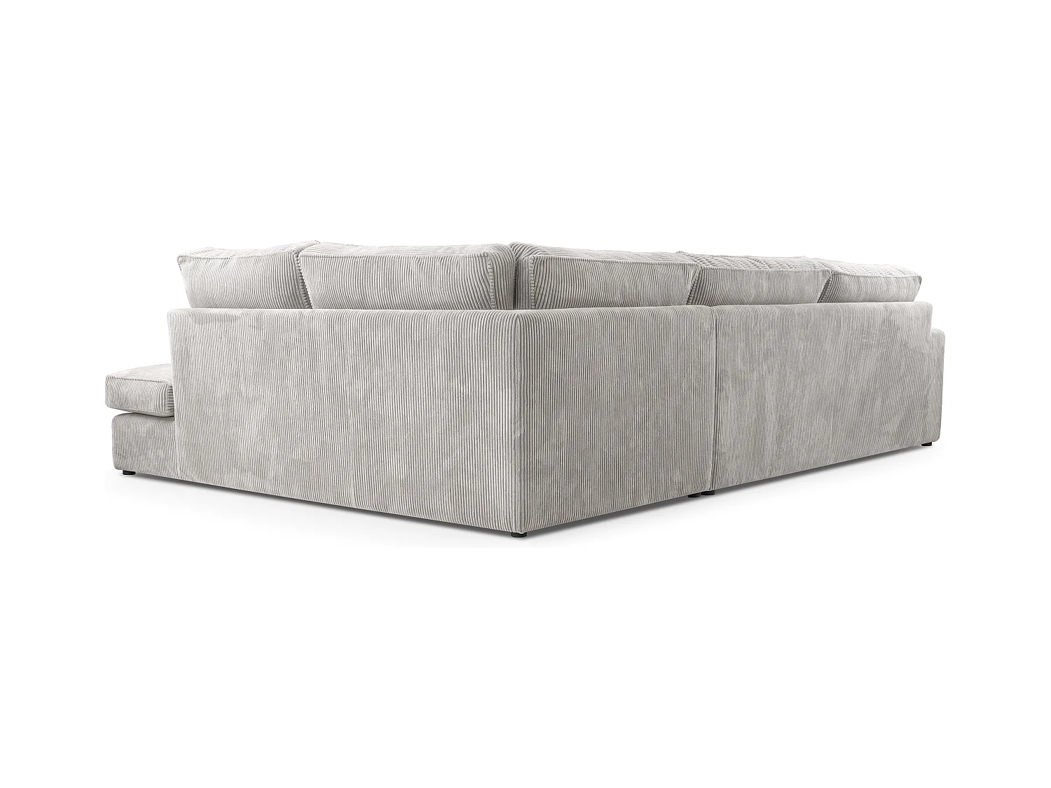 Divano angolare moderno con cuscini, contenitore, Wave Spring schienale, indipendente, 89x314x224cm, Lato sinistro, Nero