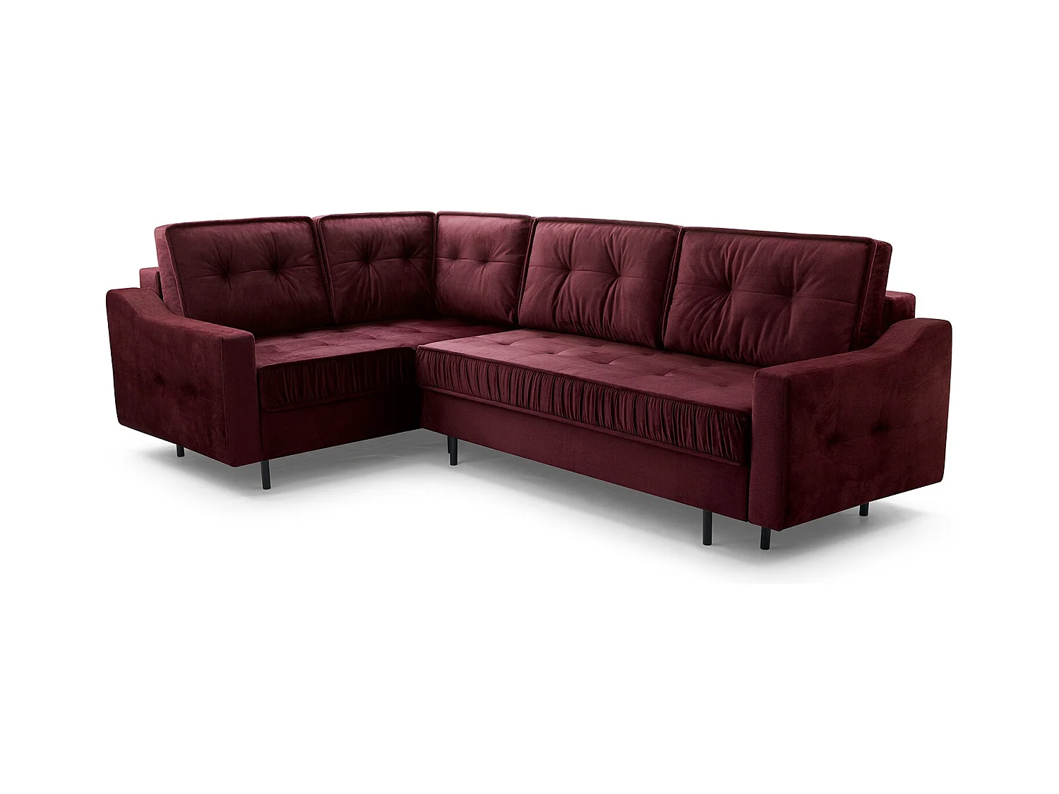 Ecksofa Akita mit Schlaffunktion & Bettkasten – Modernes Schlafsofa | Rechts 289x185x105 cm KIRSCHE