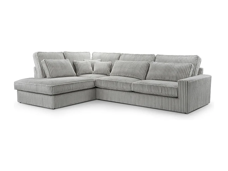 Hochwertiges Ecksofa - Modernes Sofa mit Kissen, gepolsterte Rückenlehne, bequem und stilvoll, Linkes Design 89x314x224 cm, Walnuss