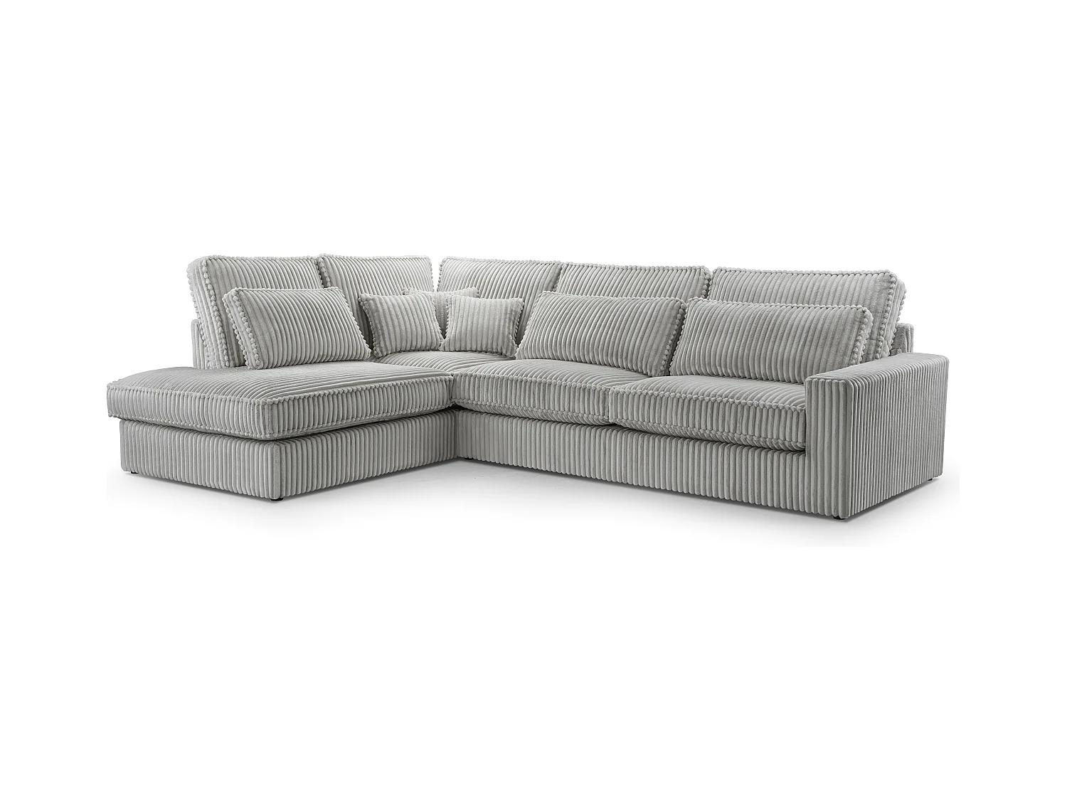 Hochwertiges Ecksofa - Modernes Sofa mit Kissen, gepolsterte Rückenlehne, bequem und stilvoll, Linkes Design 89x314x224 cm, Walnuss