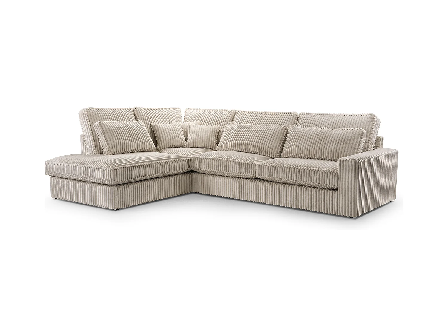 Hochwertiges Ecksofa - Modernes Sofa mit Kissen, gepolsterte Rückenlehne, bequem und stilvoll, Linkes Design 89x314x224 cm, Walnuss