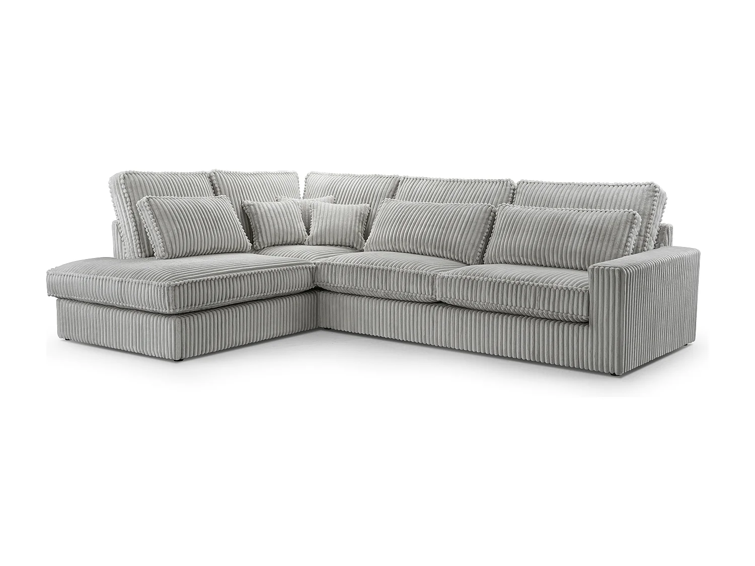 Hochwertiges Ecksofa - Modernes Sofa mit Kissen, gepolsterte Rückenlehne, bequem und stilvoll, Linkes Design 89x314x224 cm, Walnuss
