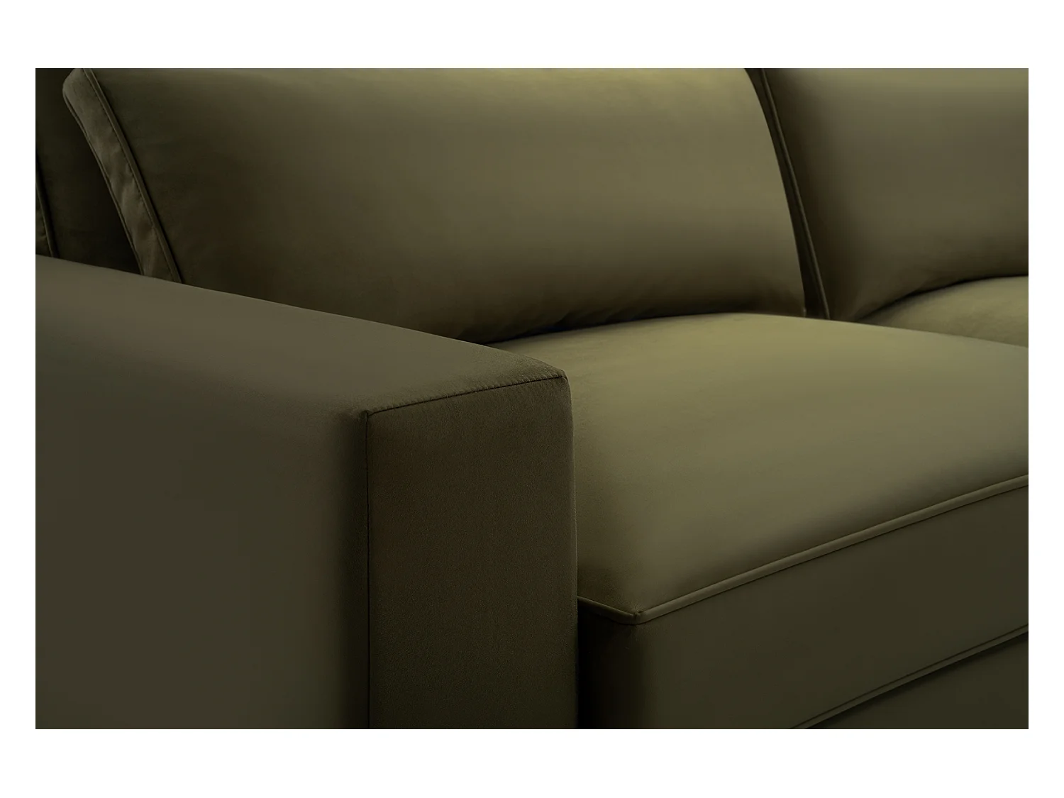 Ecksofa "CARA" – Elegantes Sofa Ohne Schlaffunktion Aus Hochwertigem APHRODITE-Stoff, 221x106x90 cm – Komfortabel & Praktisch, Farbe: CAPPUCCINO