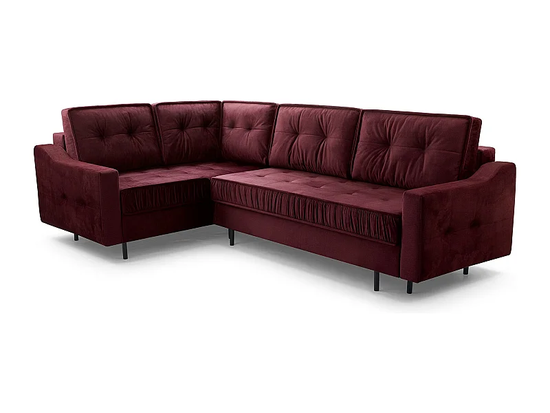 Ecksofa Akita mit Schlaffunktion & Bettkasten – Modernes Schlafsofa | Links 289x185x105 cm KIRSCHE