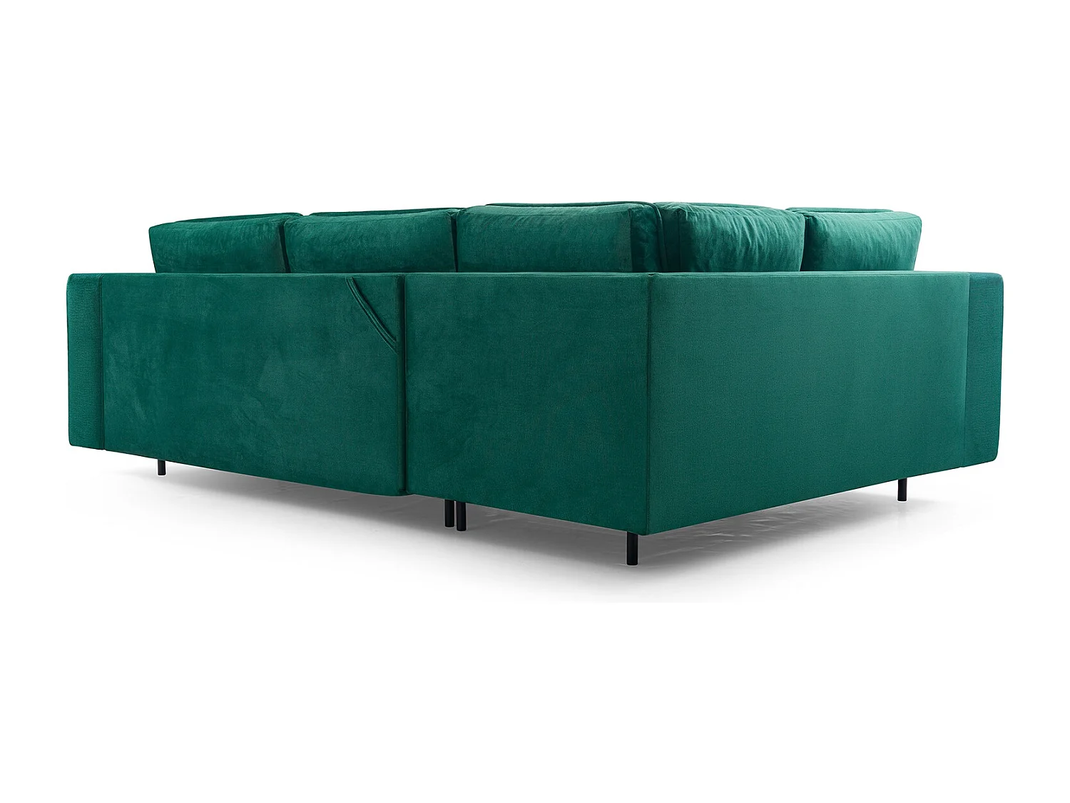 Ecksofa Akita mit Schlaffunktion & Bettkasten – Modernes Schlafsofa | Links 289x185x105 cm SCHWARZ