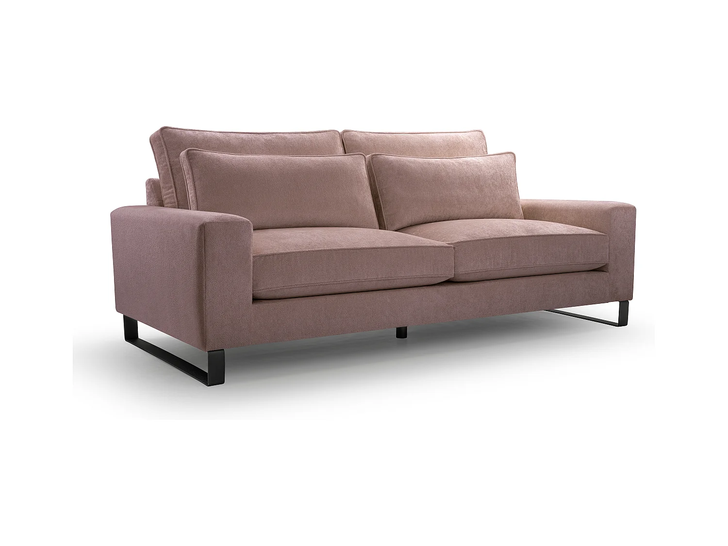 Ecksofa "CARA" – Luxuriöses Sofa Ohne Schlaffunktion Mit Memory-Schaum, 221x106x90 cm – Komfortabel & Praktisch, Farbe: PULVERPINK