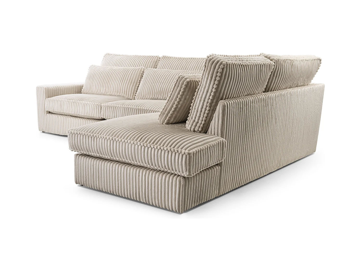 Hochwertiges Ecksofa - Modernes Sofa mit Kissen, gepolsterte Rückenlehne, bequem und stilvoll, Rechtes Design 89x314x224 cm, Grün