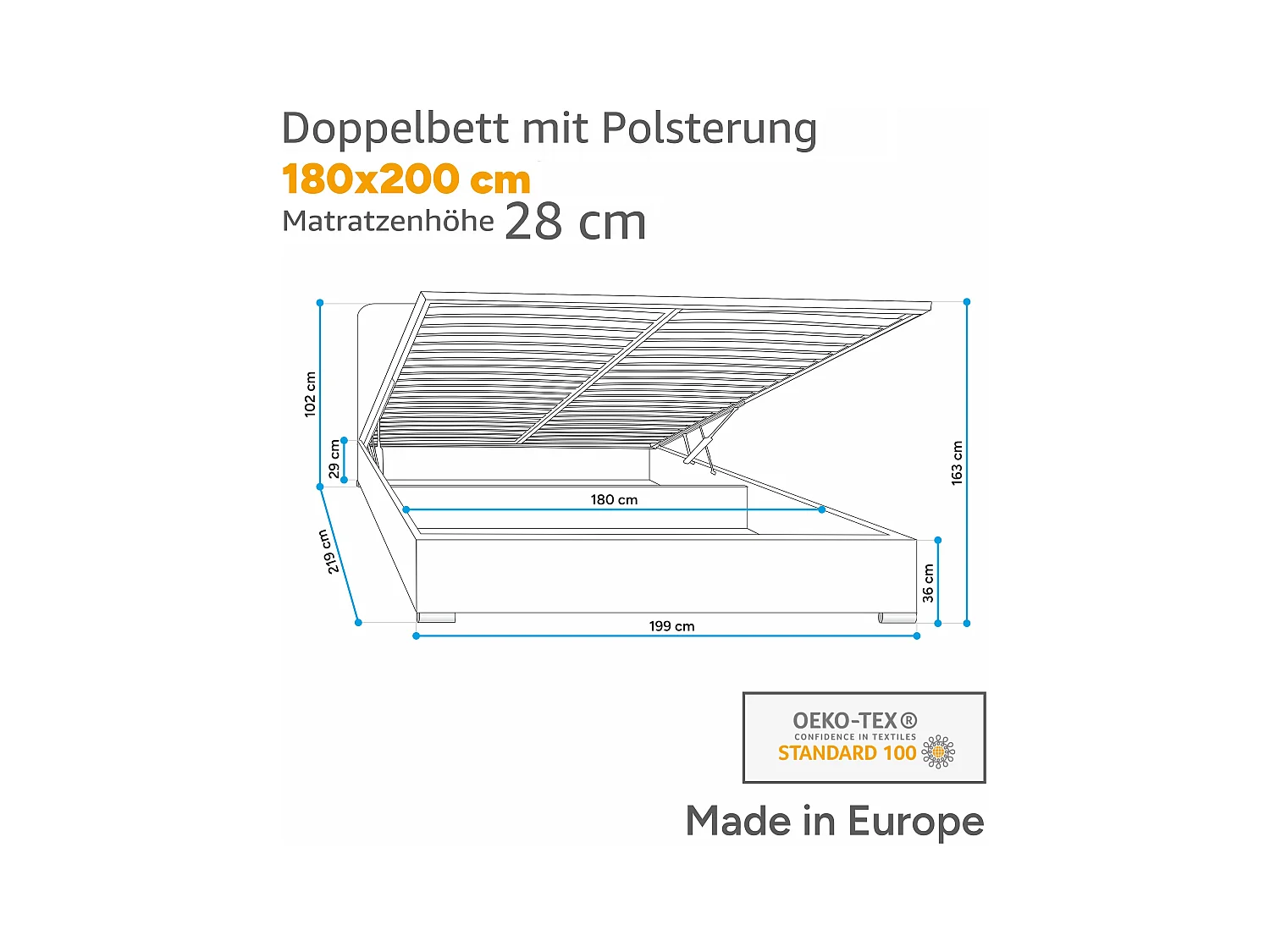 Gepolstertes Ecksofa Areo Modernes Ecksofa mit Stauraum,Freistehend Holzbeine,Komfortschaum Polsterung,Rechtsseitige Anordnung,Grau,89x229x153cm