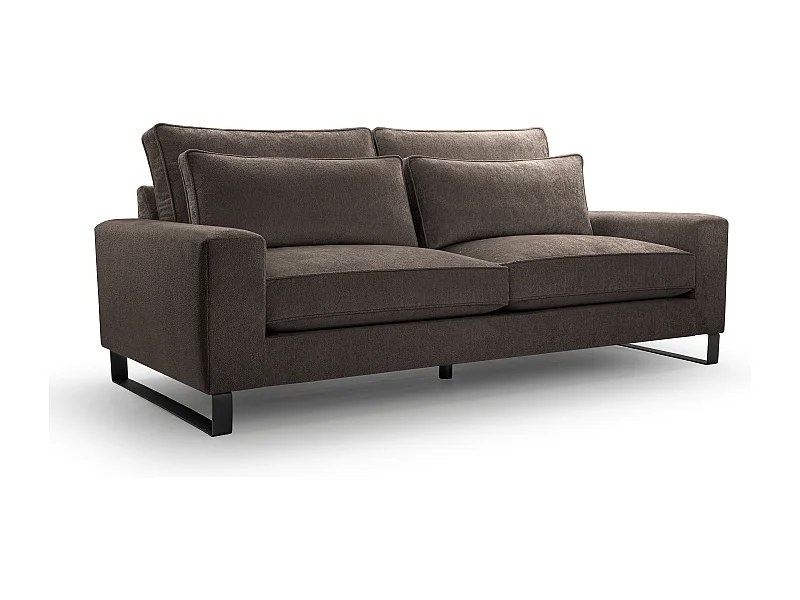 Ecksofa "CARA" – Elegantes Sofa Ohne Schlaffunktion Aus Hochwertigem APHRODITE-Stoff, 221x106x90 cm – Komfortabel & Praktisch, Farbe: BROWN