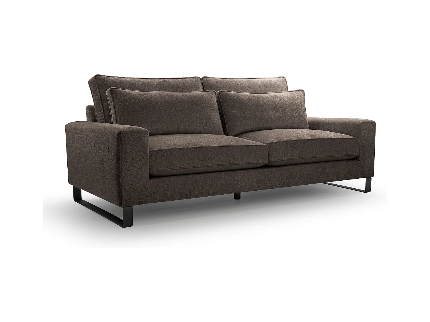 Ecksofa "CARA" – Elegantes Sofa Ohne Schlaffunktion Aus Hochwertigem APHRODITE-Stoff, 221x106x90 cm – Komfortabel & Praktisch, Farbe: BROWN