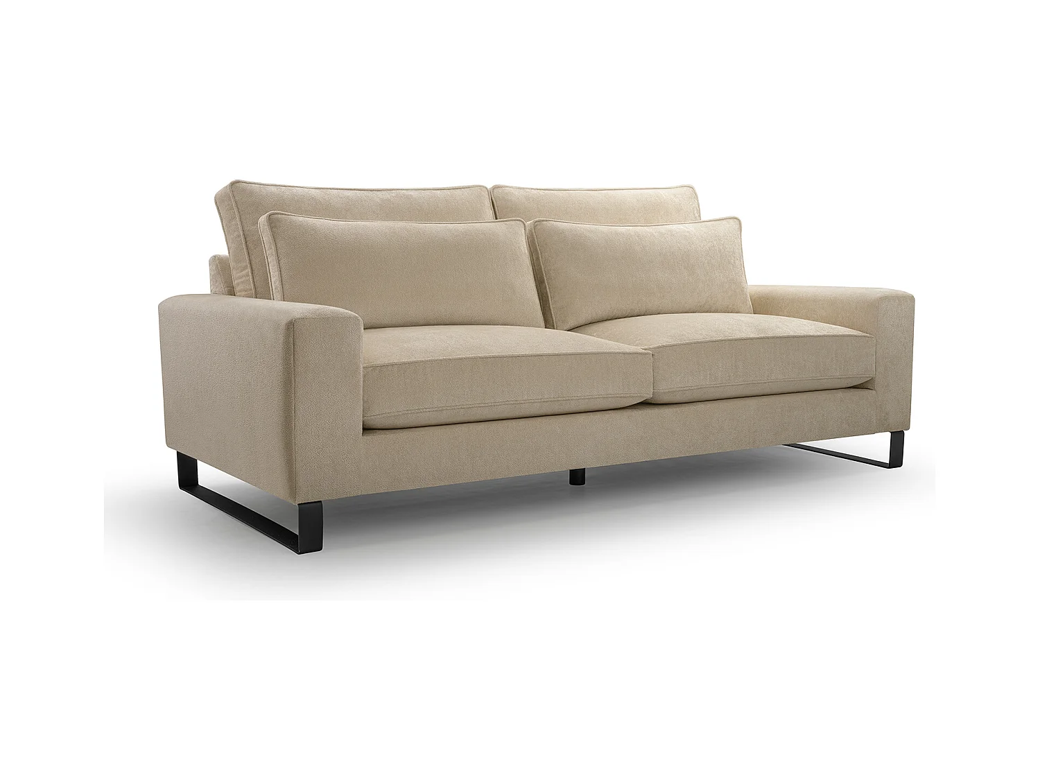 Ecksofa "CARA" – Luxuriöses Sofa Ohne Schlaffunktion Mit Memory-Schaum, 221x106x90 cm – Komfortabel & Praktisch, Farbe: BEIGE