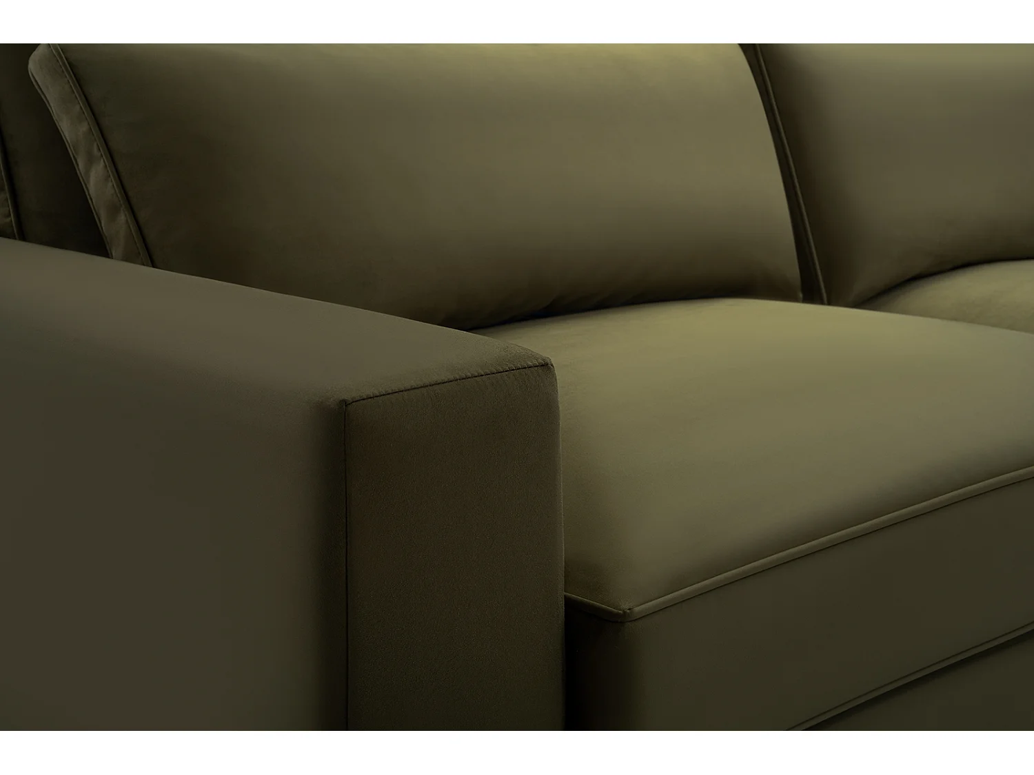 Ecksofa "CARA" – Luxuriöses Sofa Ohne Schlaffunktion Mit Memory-Schaum, 221x106x90 cm – Komfortabel & Praktisch, Farbe: BEIGE
