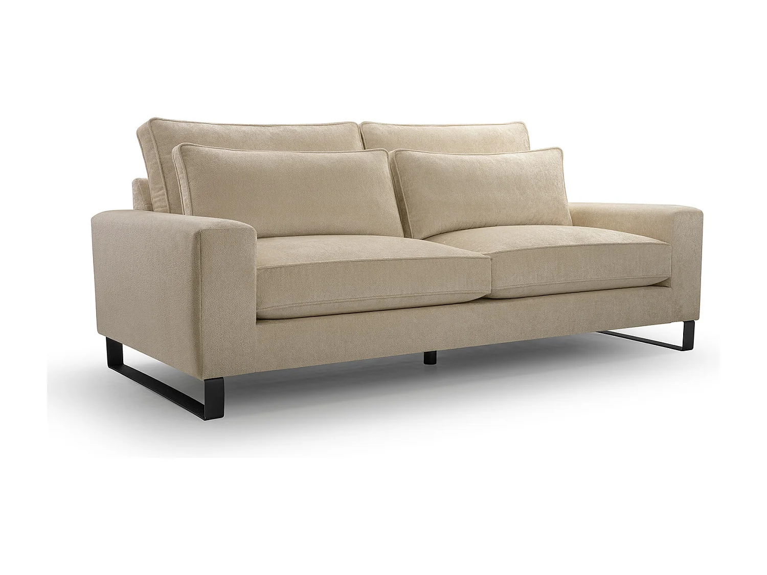 Narożnik "CARA" 90 cm – luksusowa sofa bez funkcji spania, pianka memory, komfort, 221x106x90 cm, beżowy