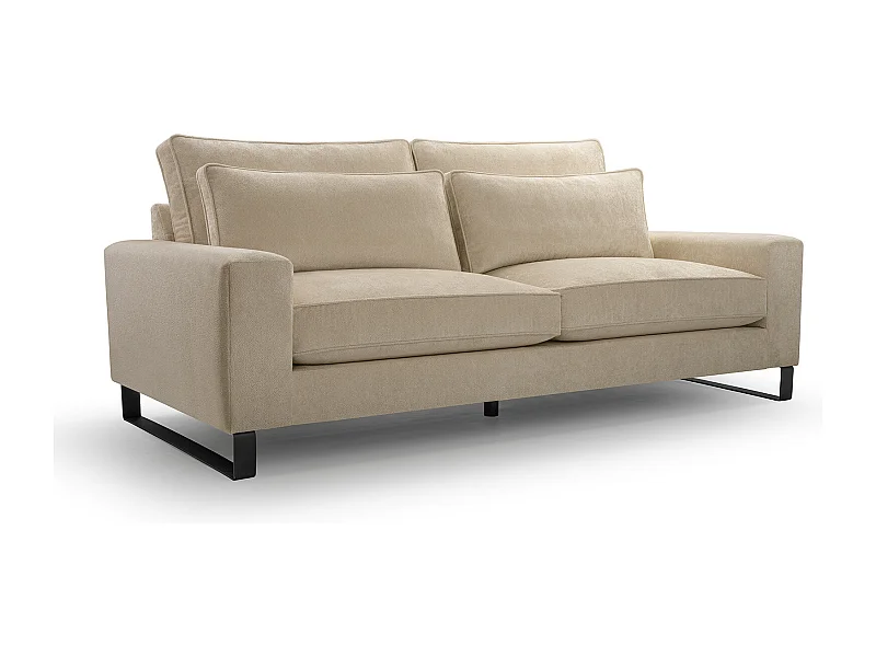 Ecksofa "CARA" – Luxuriöses Sofa Ohne Schlaffunktion Mit Memory-Schaum, 221x106x90 cm – Komfortabel & Praktisch, Farbe: BEIGE