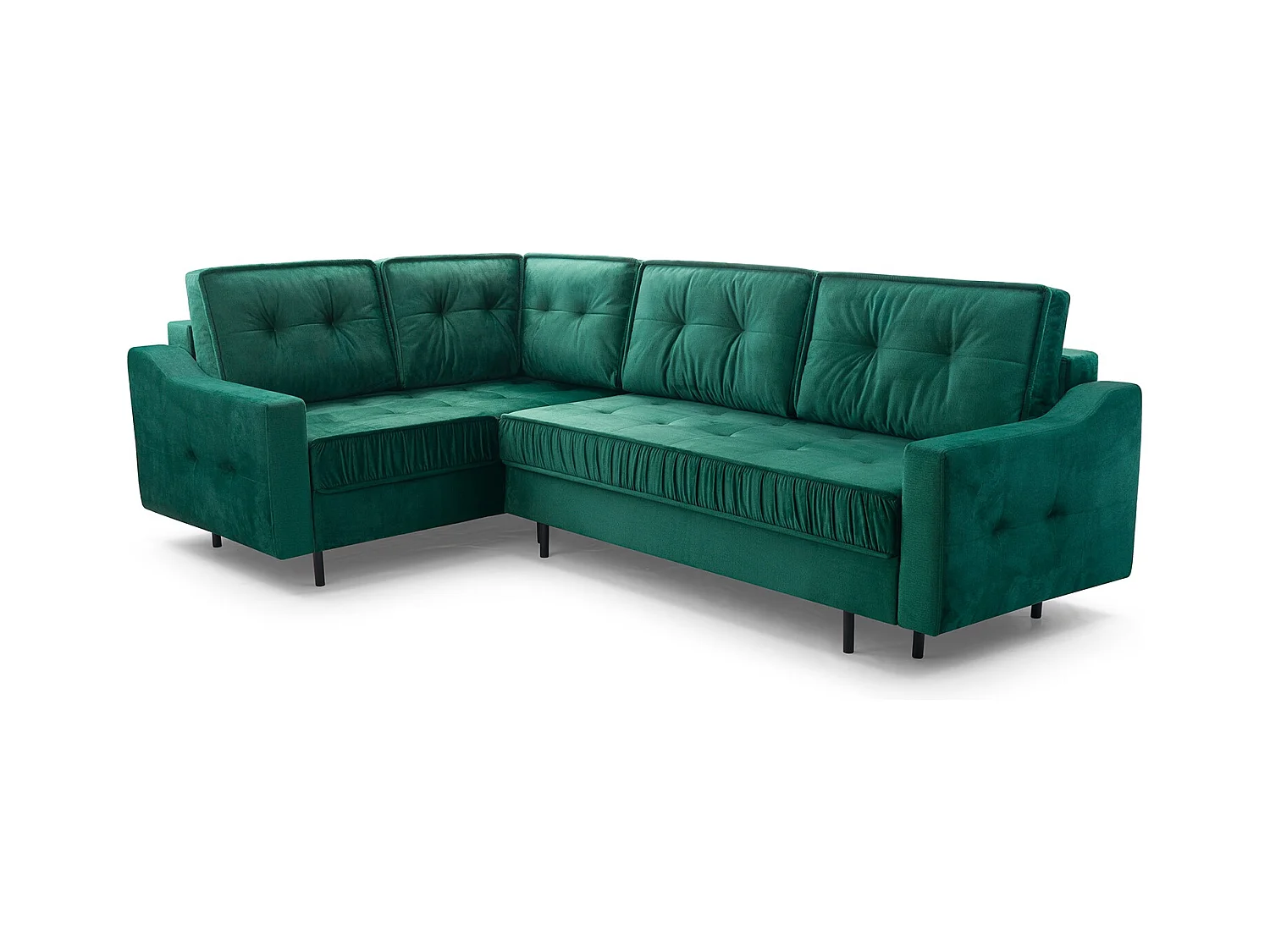 Ecksofa Akita mit Schlaffunktion & Bettkasten – Modernes Schlafsofa | Links 289x185x105 cm GOLD